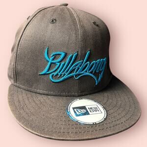 Y2K Billabong Hat Cap Snap Back Adult Men Surf Cyber Grunge Flat Bill Embroidery